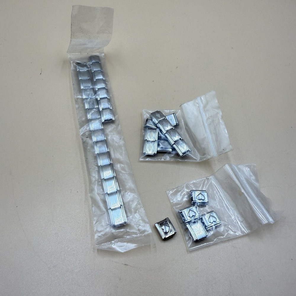 Vintage Y2K Italian Stainless Steel Charm Link Bracelet Starter Extras 30+